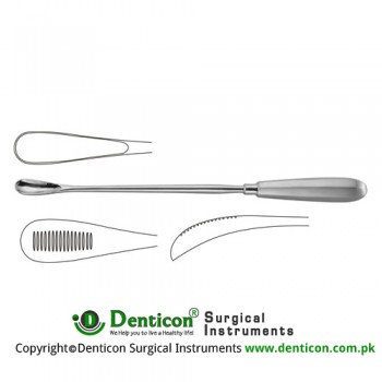 Cuzzi Placenta Scoop Blunt - Back Side Serrated Stainless Steel, 30 cm - 11 3/4" Cup Size 20 mm